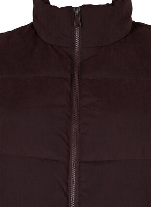 Short vest with high collar and pockets, Black Coffee, Packshot image number 2