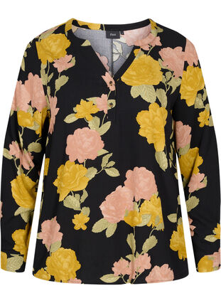 100% viscose blouse with paisley print, Scarab Flower, Packshot image number 0