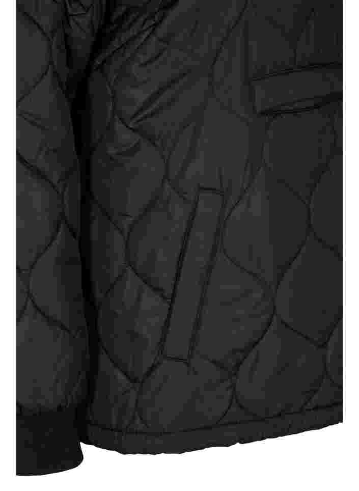 Quilted thermal anorak with a hood, Black, Packshot image number 3