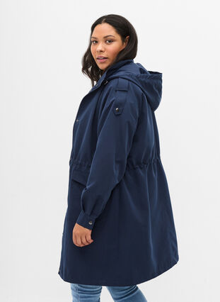 Parka jacket with hood and pockets, Navy Blazer, Model image number 1