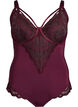 Underwired lace body with strap detail, Red, Packshot image number 0