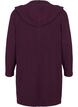 Long knitted cardigan with wool and hood, Potent Purple Mel., Packshot image number 1