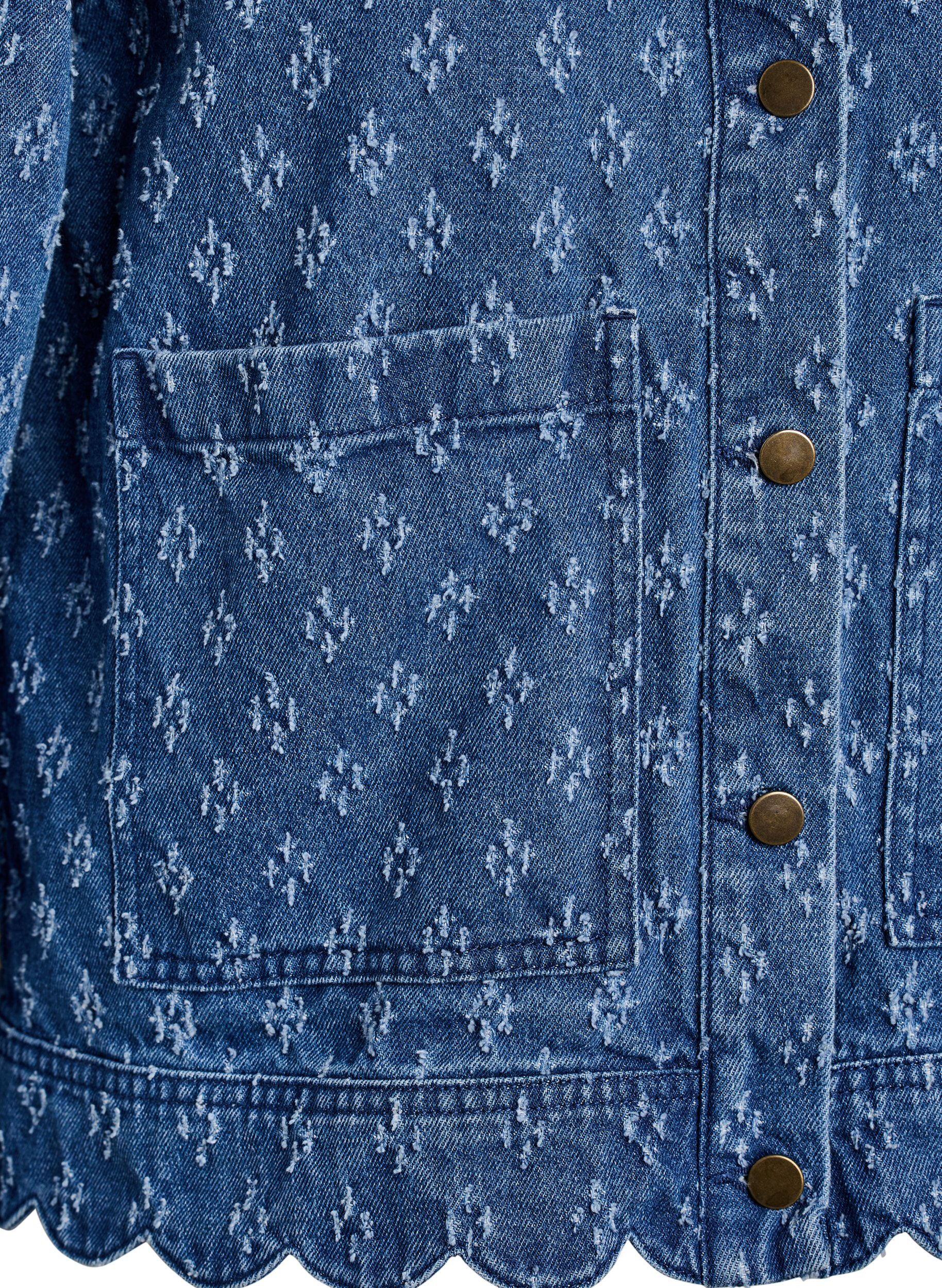 ZizzifashionDenim jacket with a distressed pattern, Blue, Packshot image number 3