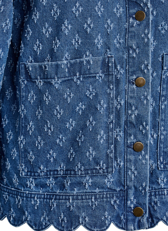 Denim jacket with a distressed pattern, Blue, Packshot image number 3