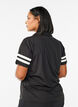 Sporty polo shirt with stripe details, Black, Model image number 2