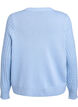 Cable-knit cardigan with golden buttons, Blue, Packshot image number 1