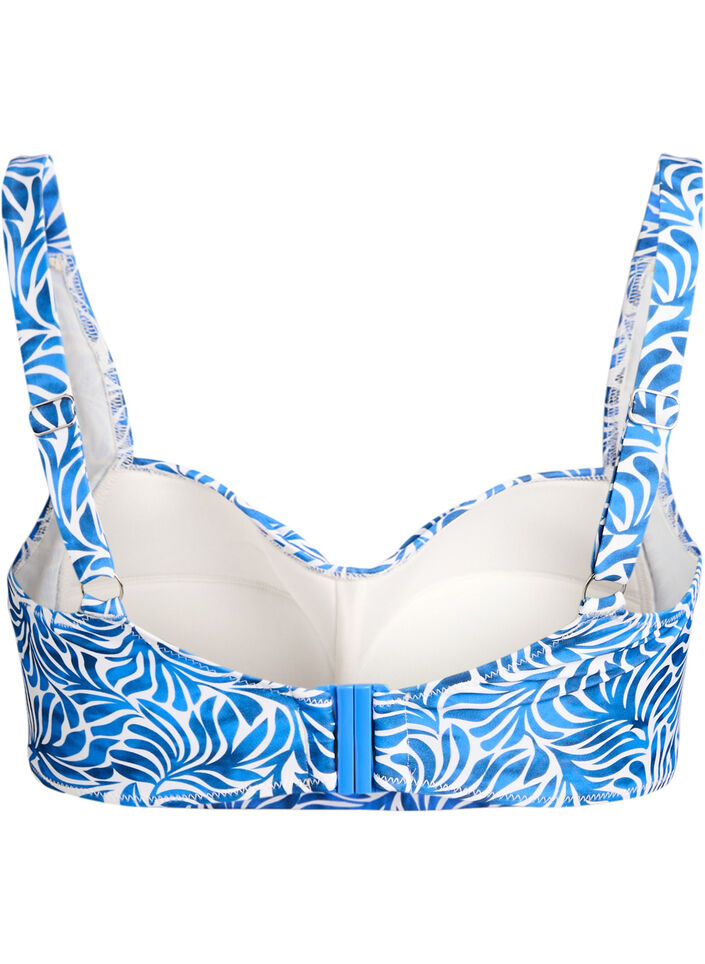 Bikini top with padding and print, Blue, Packshot image number 1