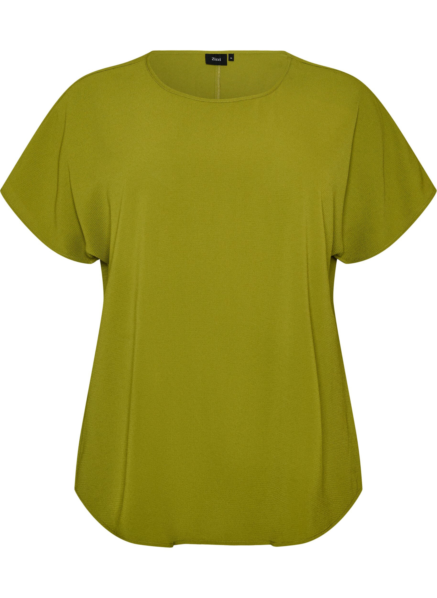 ZizzifashionBlouse with short sleeves and a round neckline, Green, Packshot image number 0