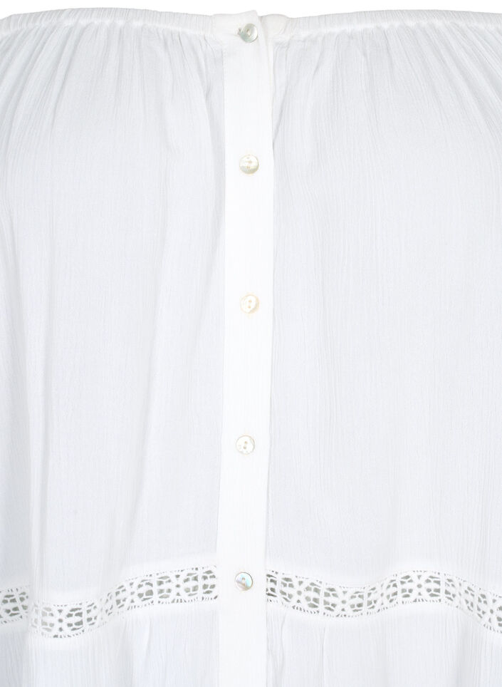 Beach tunic with off-shoulder, White, Packshot image number 2