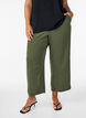 High-waisted culottes with an elasticated back, Green, Model image number 2