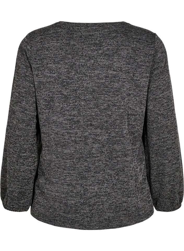 FLASH - Jersey blouse with long sleeves, Grey, Packshot image number 1