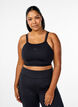 Sports bra with cross detail at the back, Black, Model image number 0