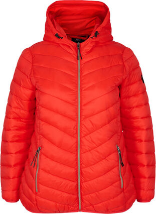Lightweight jacket with hood, Fiery Red, Packshot image number 0