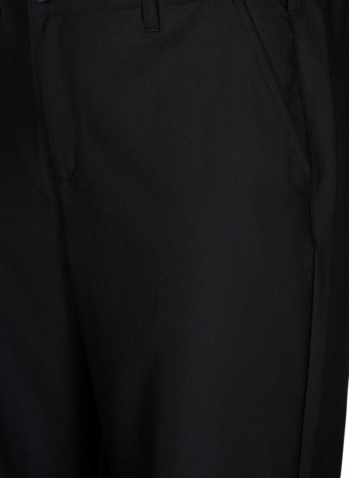 Straight fit trousers with high waist, Black, Packshot image number 2