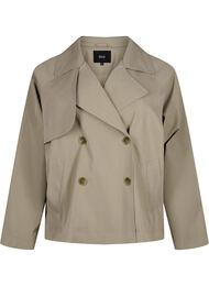 Short trench coat with snap button closure, Coriander, Packshot