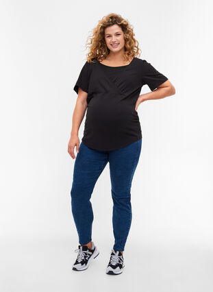 Maternity T-shirt in cotton, Black, Model image number 3