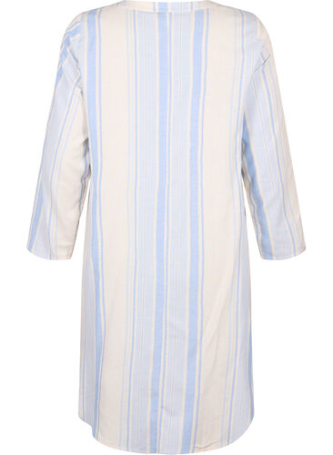 Striped dress with long sleeves, Birch w. Stripes, Packshot image number 1