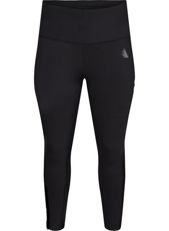 Cropped reflective gym leggings with pocket