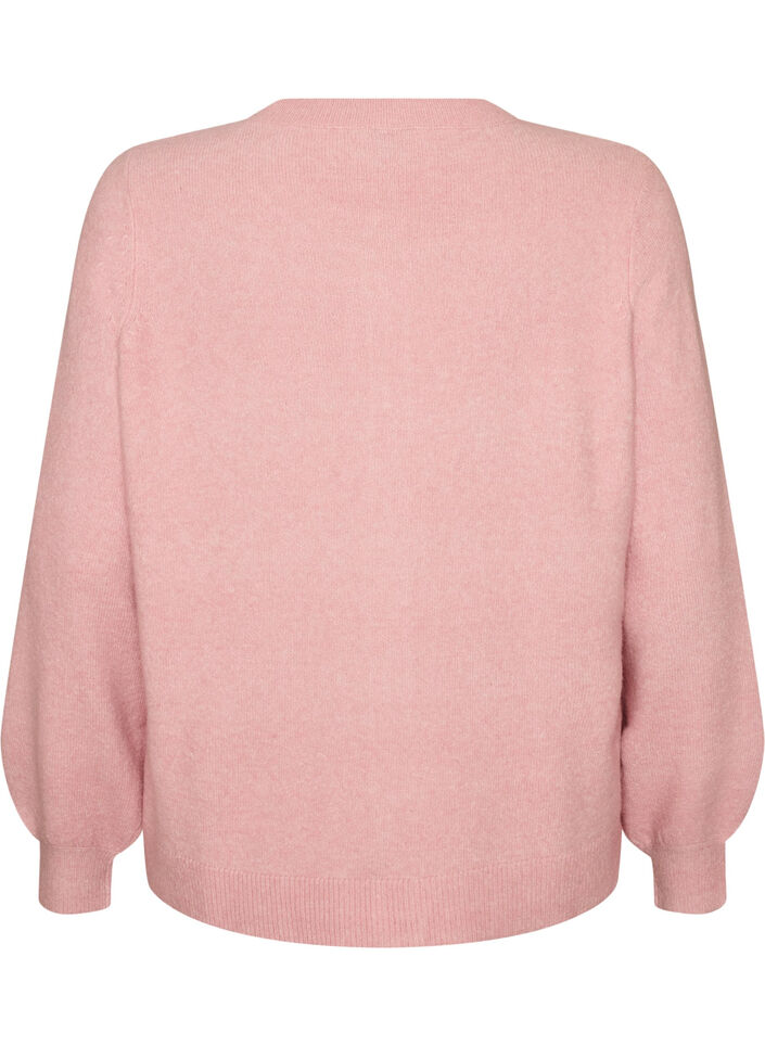 Cardigan in a soft knit with gold-coloured buttons, Red, Packshot image number 1