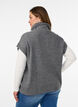 Knitted vest with a high collar and short zip, Grey, Model image number 2