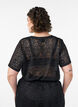 Eyelet embroidered lace T-shirt, Black, Model image number 2