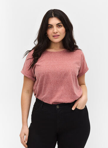Marled cotton t-shirt, Apple Butter Melange, Model image number 0
