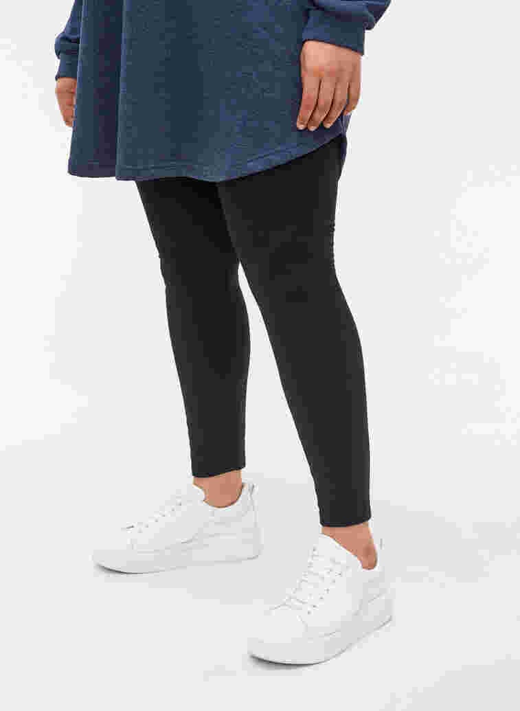Leggings in cotton with lining, Black, Model