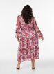 Floral midi dress with ruffle details and sheer sleeves, Rose, Model image number 1