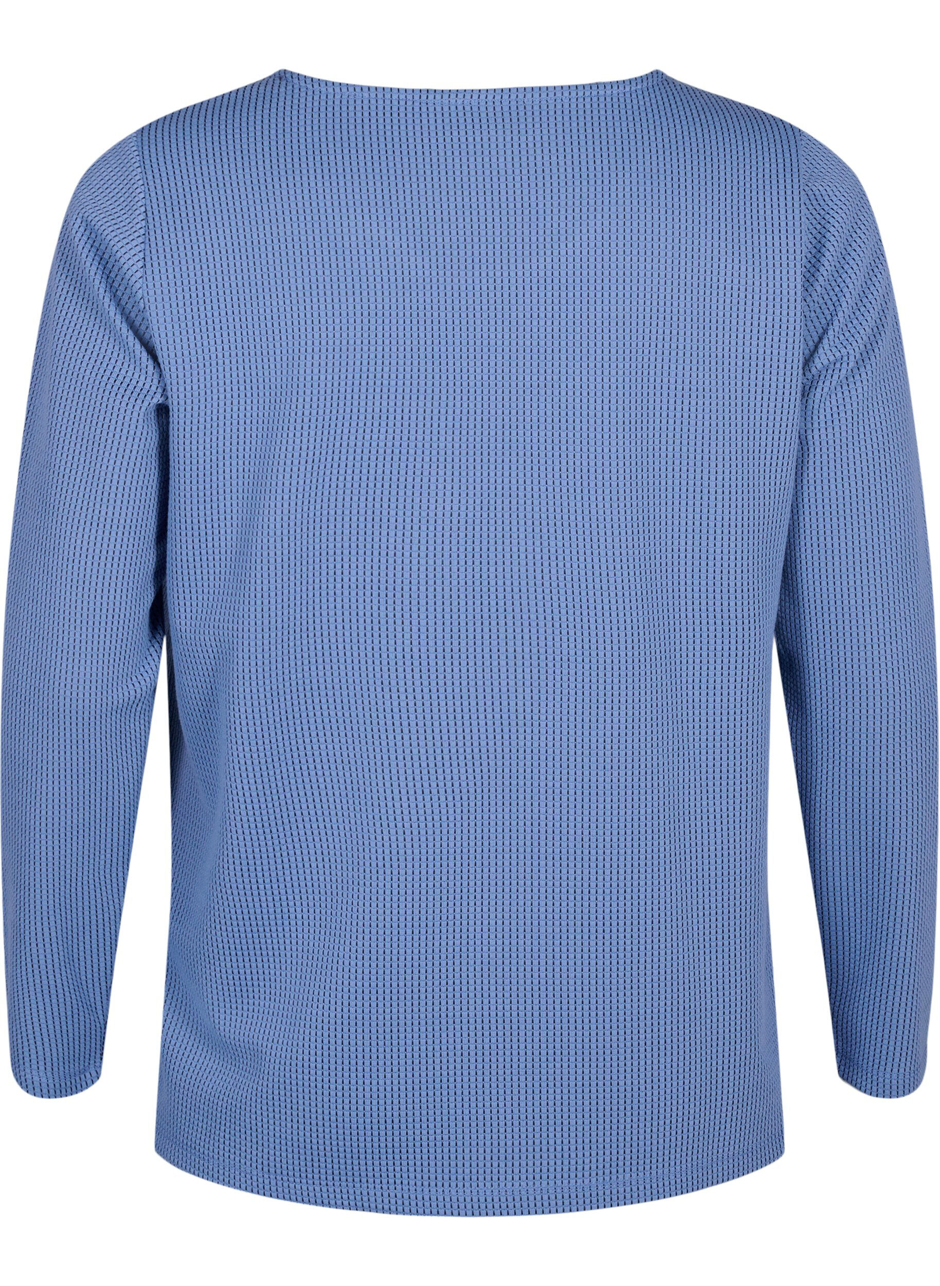 Zizzifashion Textured A-line blouse, Quiet Harbor, Packshot image number 1