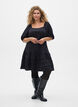 Short corduroy dress with square neckline, Black, Model image number 1