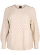 Knitted blouse with lace pattern, Pumice Stone Mel., Packshot image number 0