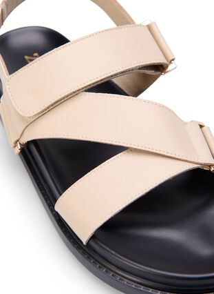 Wide fit leather sandal with adjustable straps, Irish Cream, Packshot image number 3