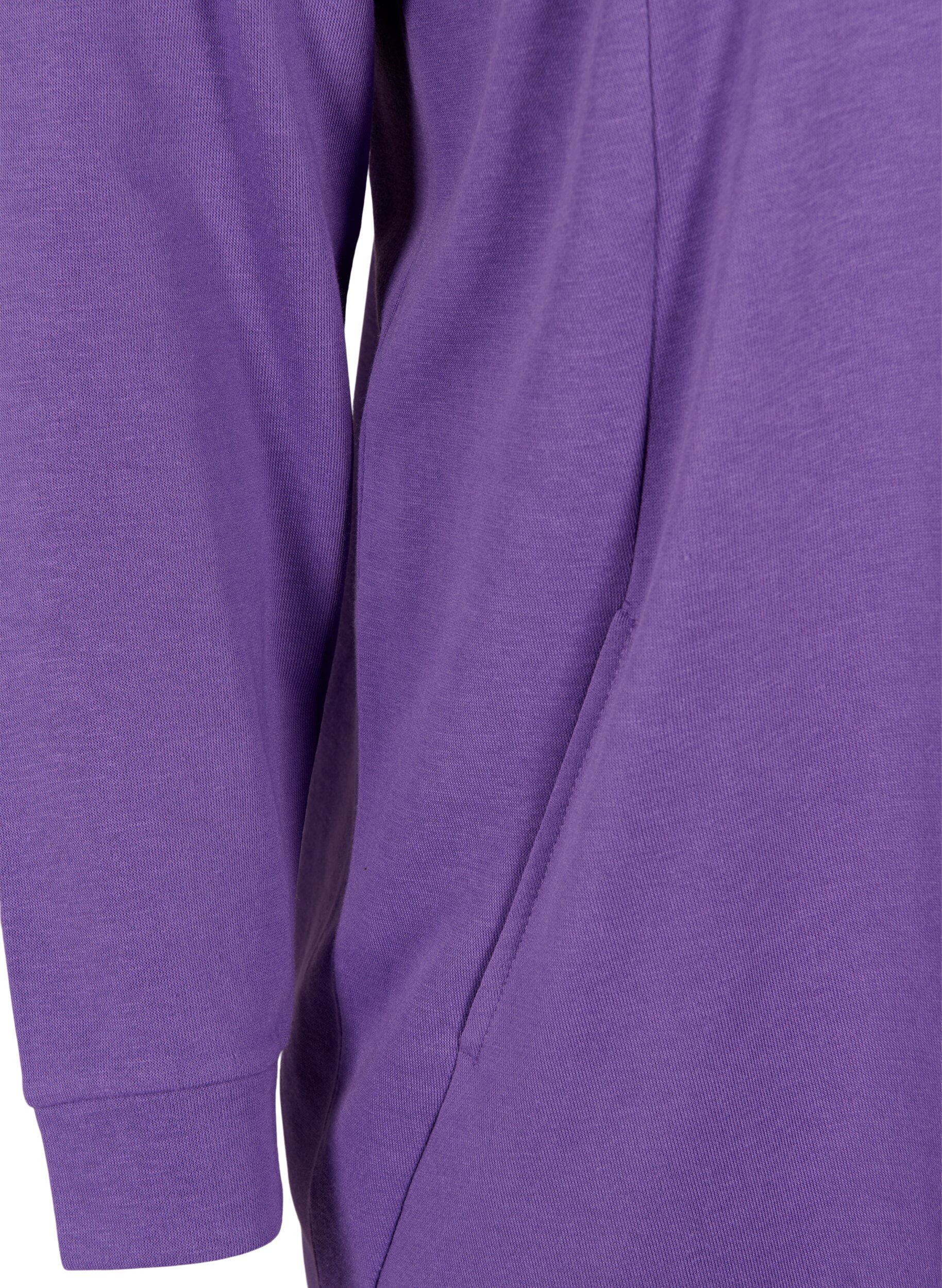 Zizzifashion Sweatshirt dress with v-neckline, Deep Lavender, Packshot image number 3