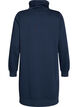Short sweatshirt dress with high collar and pockets, Blue, Packshot image number 1