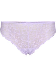Floral lace thong with regular waist, Purple Rose, Packshot