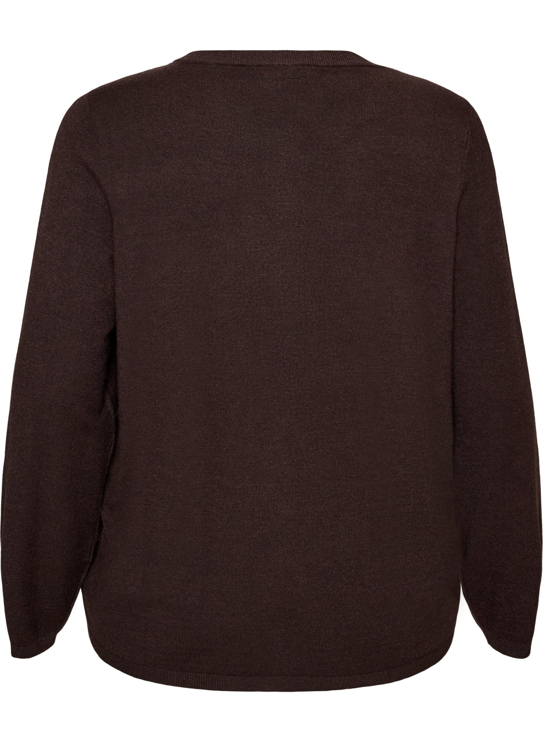 ZizzifashionCardigan with round buttons, Brown, Packshot image number 1