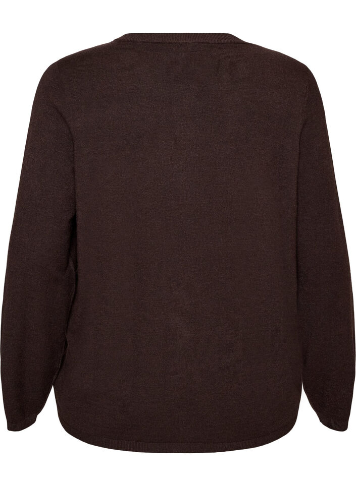 Cardigan with round buttons, Brown, Packshot image number 1