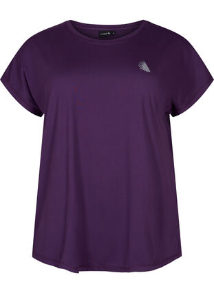 Short-sleeved workout t-shirt, Purple Pennant, Packshot image number 0