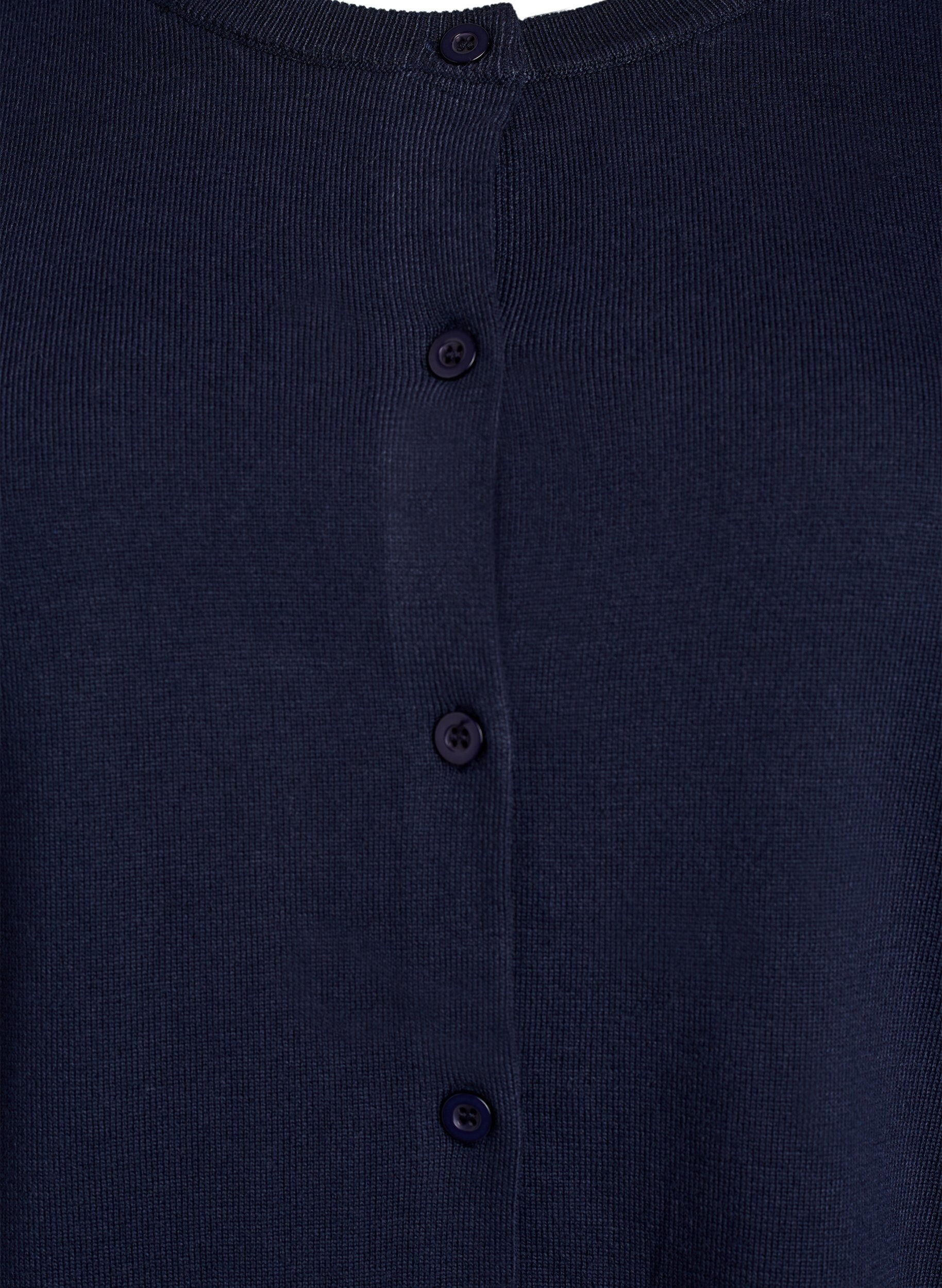 ZizzifashionFine-knit cardigan with round neck, Blue, Packshot image number 2