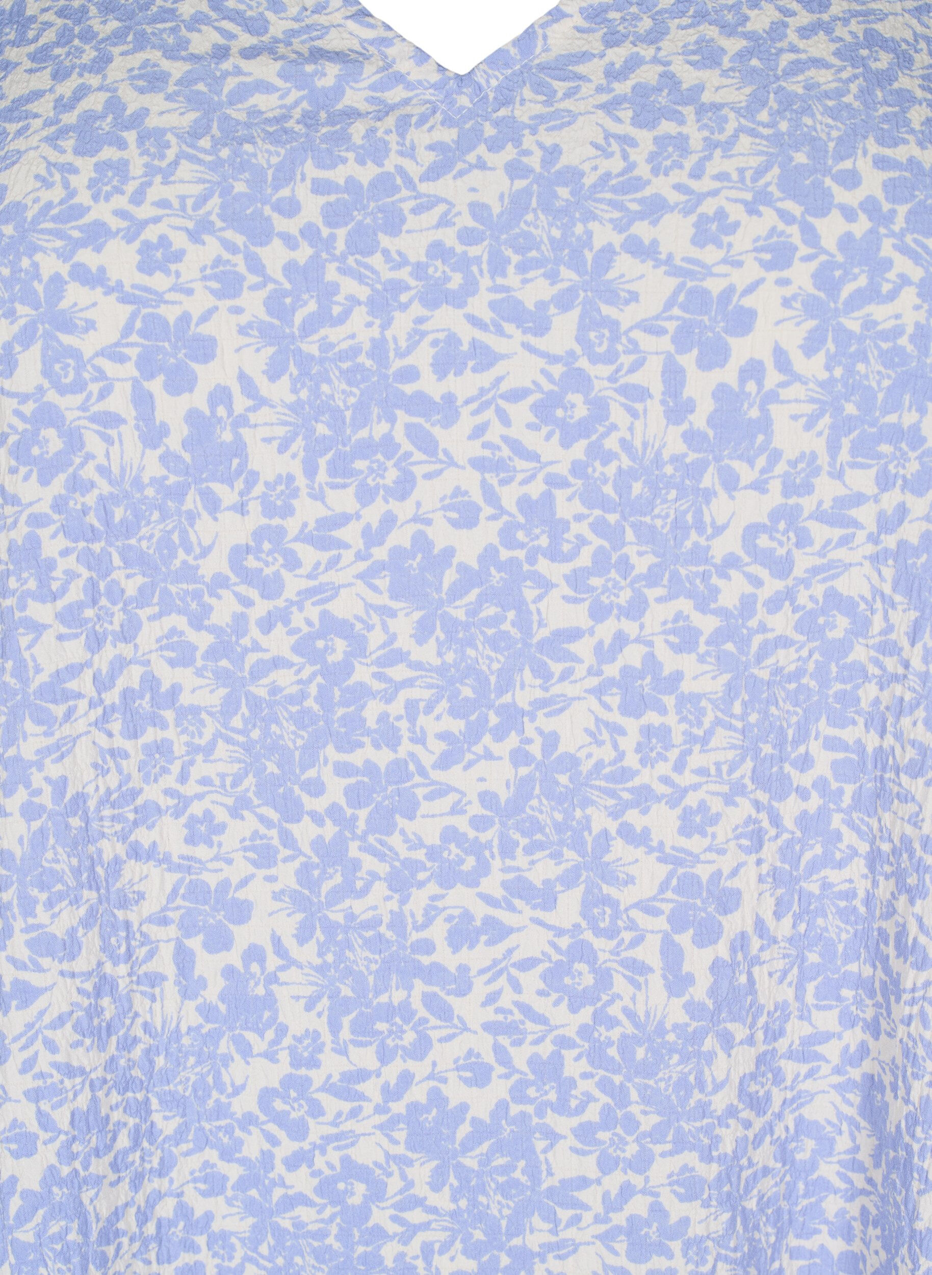 Zizzifashion Short-sleeved dress with V-neck, Blue, Packshot image number 2