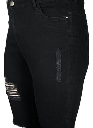 Tight-fitting jeans with rip details, Black, Packshot image number 2