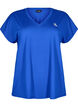Loose training t-shirt with v-neck, Blue, Packshot image number 0