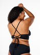 Bikini top with removable pads and back tie, Black, Model image number 2