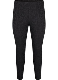 Trousers in viscose with tone-on-tone pattern