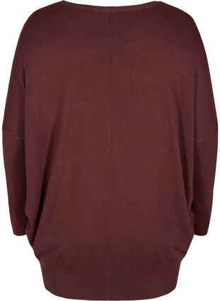 Knitted jumper with round neckline, Bitter Chocolate, Packshot image number 1