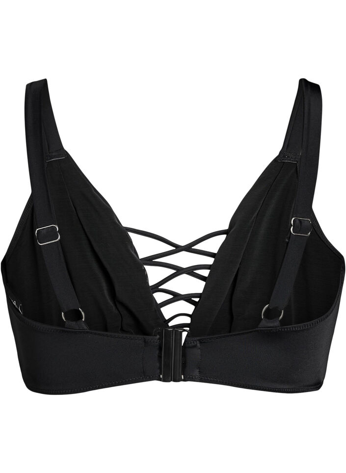 Bikini top with string detail, Black, Packshot image number 1