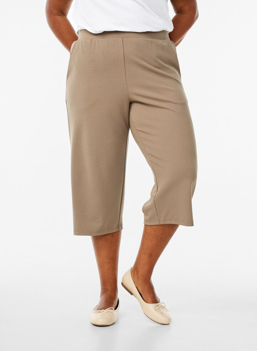 FLASH - High-waisted knickers with a loose fit, Brown, Model image number 2