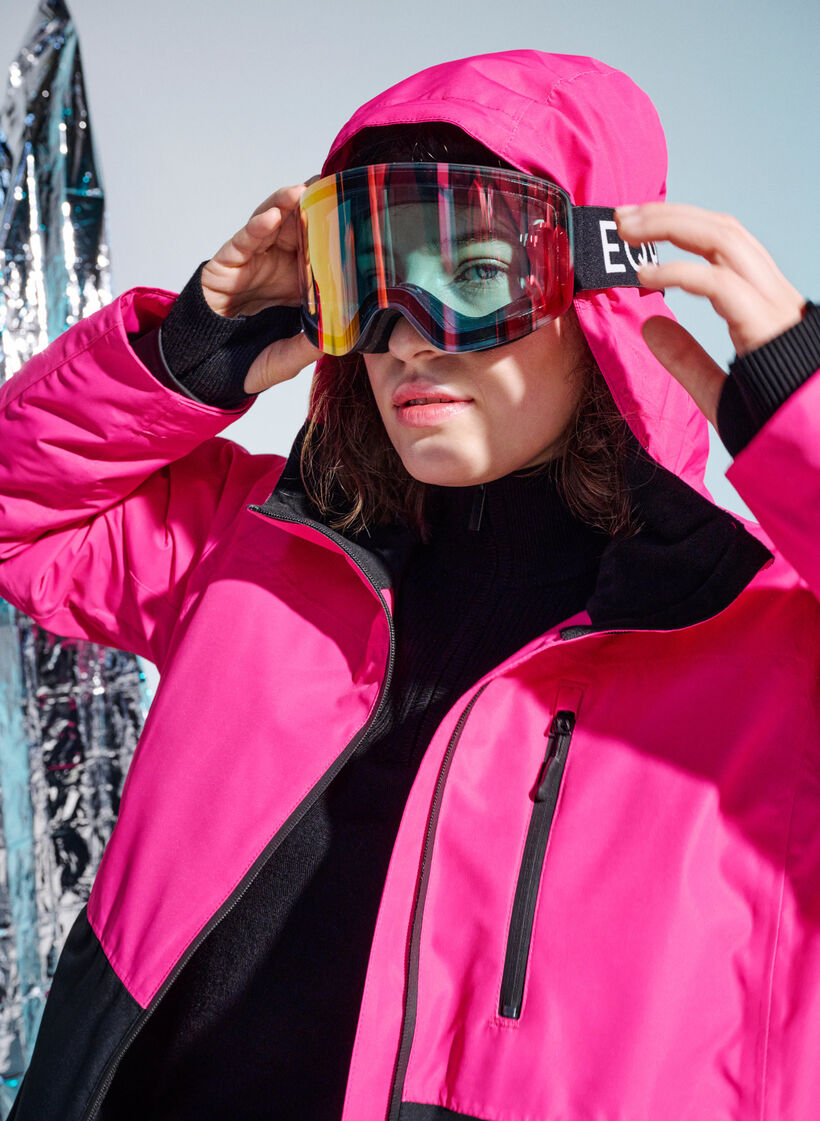 Two-tone ski jacket with hood, Fuchsia Purple Comb, Image image number 1