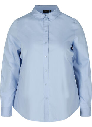 Organic cotton shirt with collar and buttons, Blue Heron, Packshot image number 0