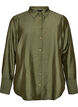 Viscose shirt with golden buttons, Green, Packshot image number 0